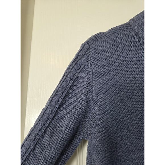 Toad & Co Blue Cambridge Cable Knit Long Sleeve Classic Sweater, Women's Small - Picture 4 of 12